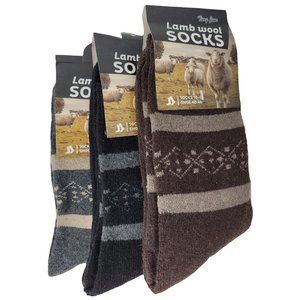 Men's Lamb Wool Crew Socks, Warm Winter Heavy Duty Boot, Size 10-13, 3 Pairs NEW